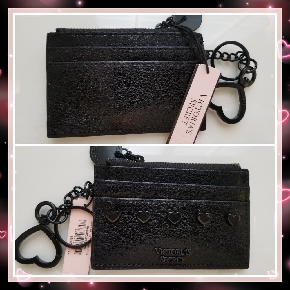 Victoria's Secret Metallic Crackle Heart Card Case - Picture 2 of 2
